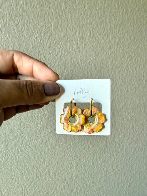 Daisy Polymer Clay Charms for Hoop Earrings