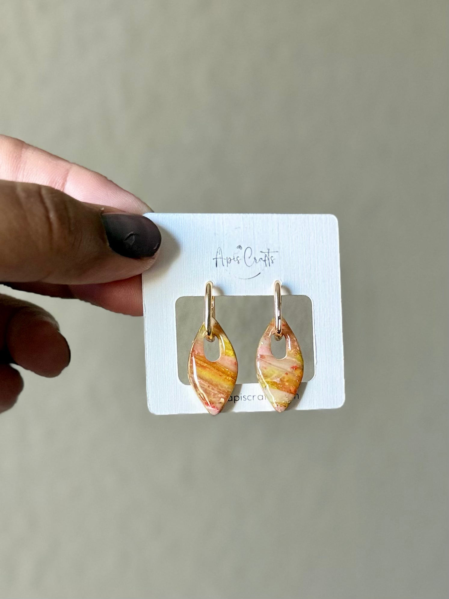 Ellipse Polymer Clay Charms for Hoop Earrings