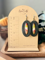 Oval Inset Dangle Earrings - Maize