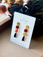 Square Gold Dangle Earrings - Maize
