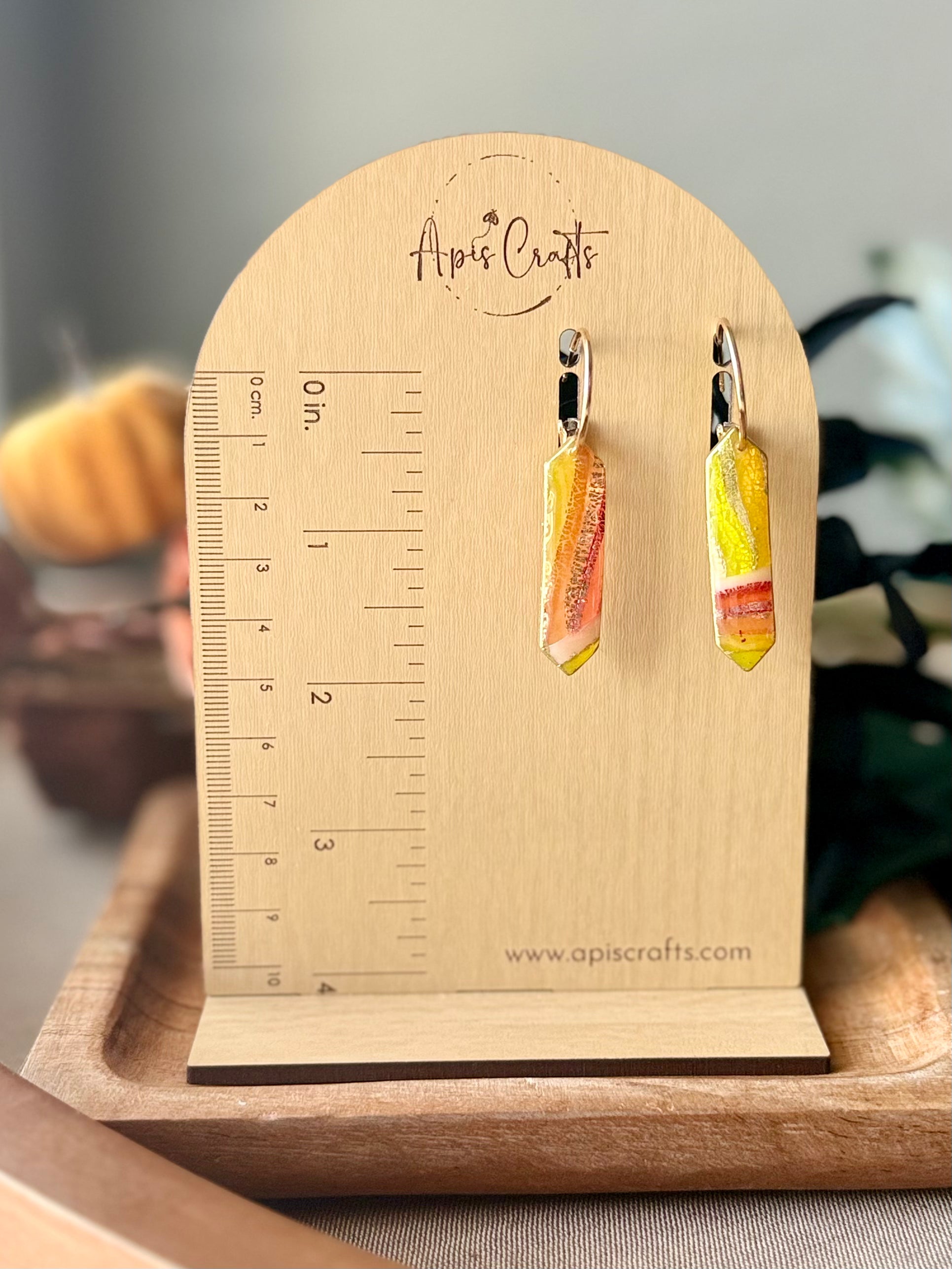 Prism Crystal Dangle Earrings - Maize