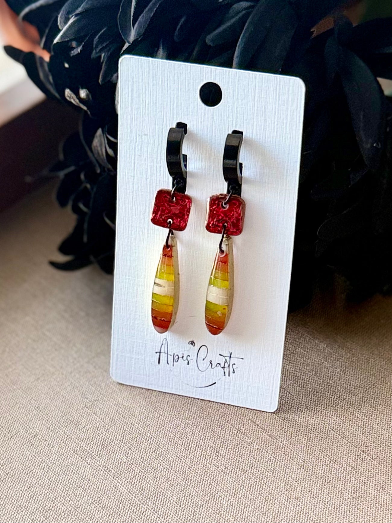 Teardrop Dangle Earrings - Maize