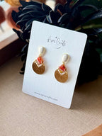 Circle Gold Dangle Earrings - Maize