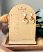 Circle Gold Dangle Earrings - Maize