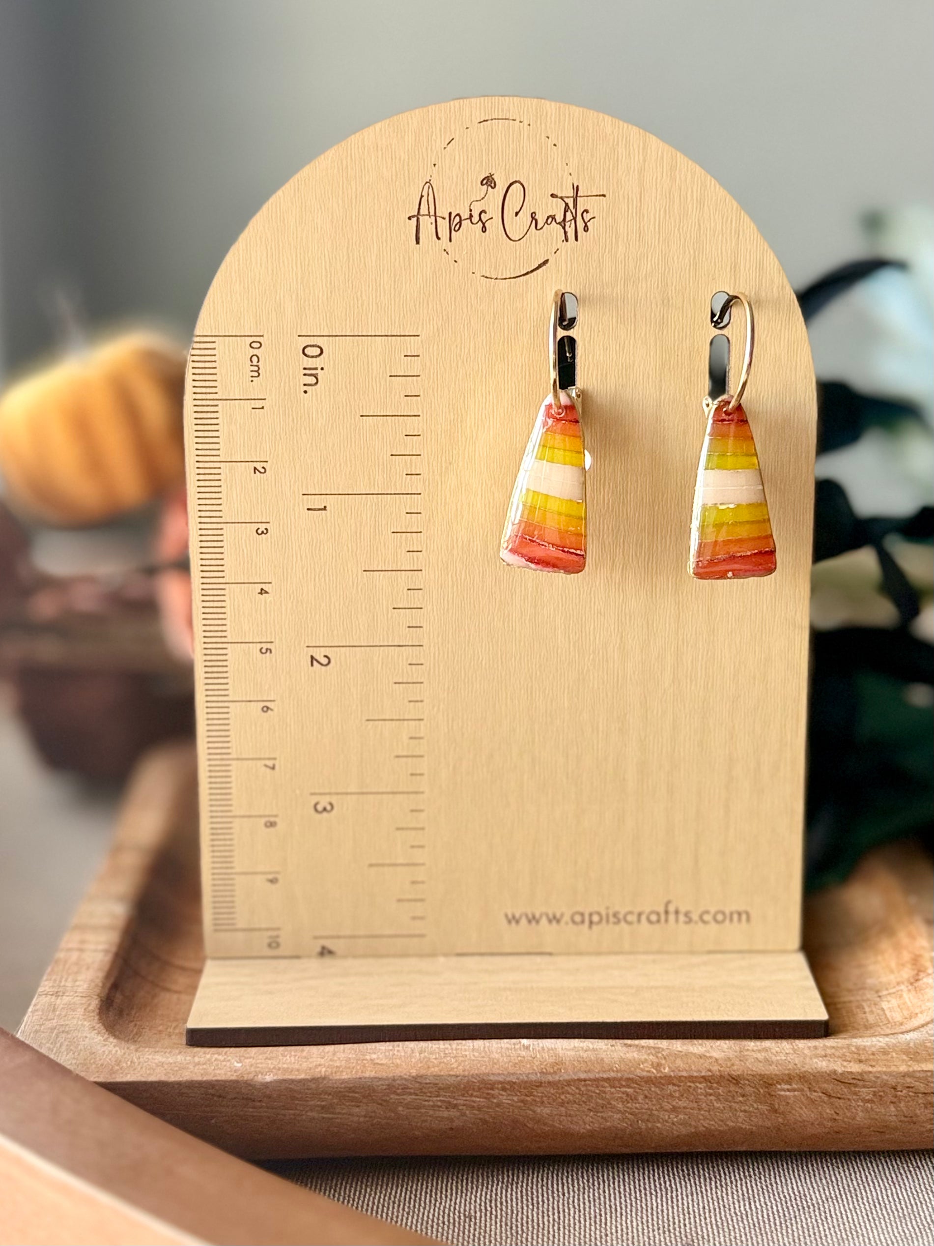 Pyramid Dangle Earrings - Maize
