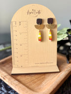 Teardrop & Gold Dangle Earrings - Maize